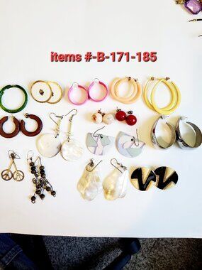15 Pair of Pierced Earrings, items # B-171-185,. wt. 111 grams.